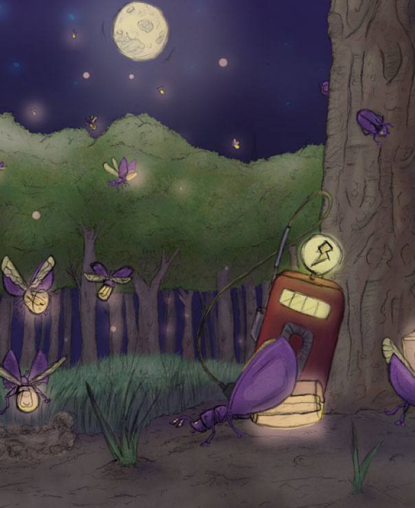 Lightning Bugs - digital illustration